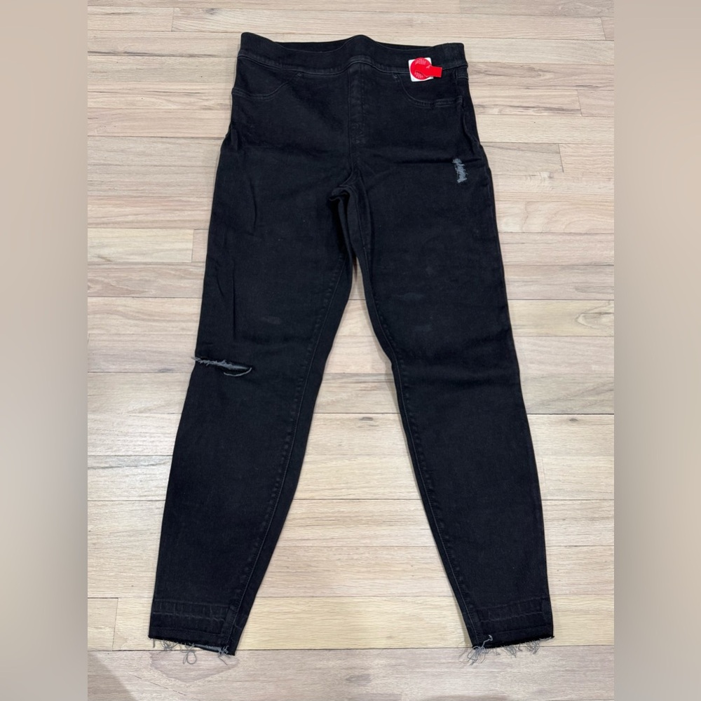 SPANX Black Distressed Jeans/Leggings